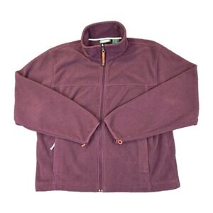 Vintage L.L. Bean Mens Full Zip Fleece Jacket Large Plum Purple Made in Thailand